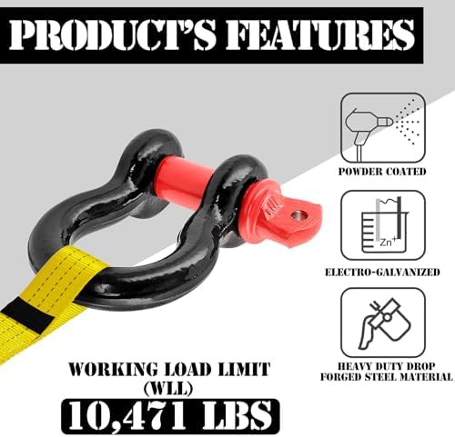 3/4" D Ring Shackle with 7/8" Screw Pin, 4.75T Working Load Limit / 28.5T - Image 2