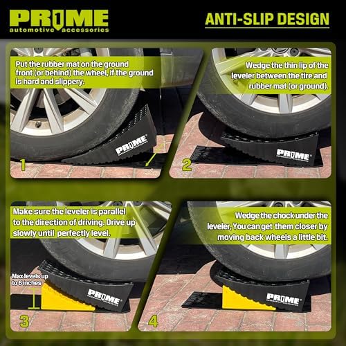 PRIME 1 RV Camper Levelers 6-Inch, 2 Packs Heavy Duty Wheel Chock Ramp - Image 4