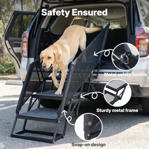 Veehoo Foldable Dog Steps for Car Truck, Large Dogs Stairs - Image 6