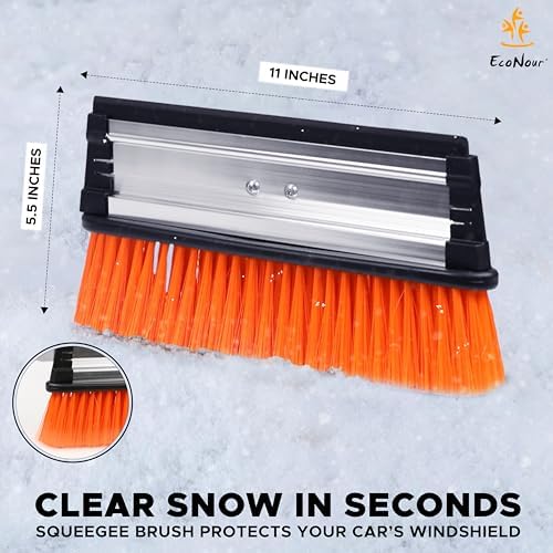 EcoNour 47" Extendable Snow Brush and Ice Scraper Pivoting Squeegee - Image 3