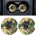 2 Pack Ceramic Car Coasters for Cup Holder, 2.56 in Anti Slip Absorbent Coaster by Rueneaj