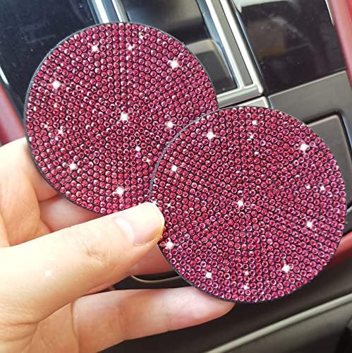 NBTEPEM 2pcs Bling Car Cup Holder Coaster, 2.75 inch Anti-Slip Shockproof - Image 4