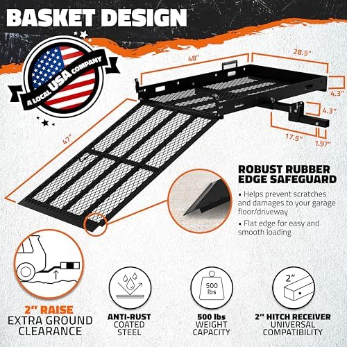 Mockins 500lb Capacity Trailer Hitch Cargo Carrier - Image 2