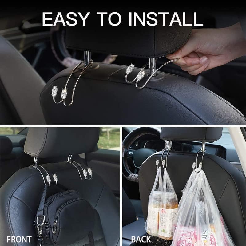 Guoord 【2026 Upgraded】 Car Headrest Hook Decorations, Stainless Hooks Car - Image 2