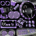 NBTEPEM 27 PCs Purple Violet Bling Car Accessories Set by NBTEPEM