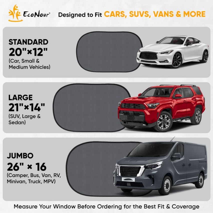 EcoNour Car Window Shades for Baby | Protects Baby from Sun & Heat - Image 5