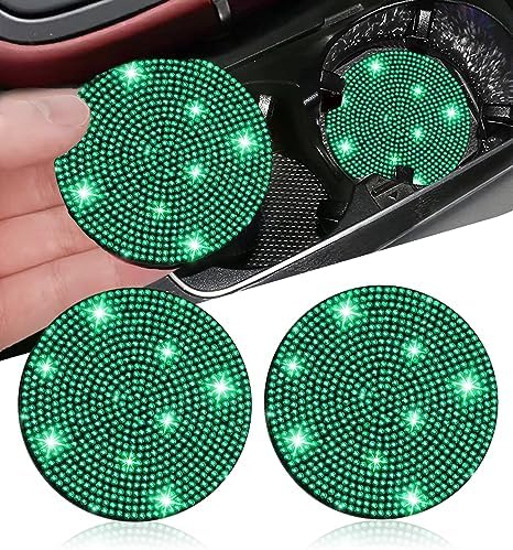 NBTEPEM 2pcs Bling Car Cup Holder Coaster, 2.75 inch Anti-Slip Shockproof by NBTEPEM