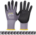 LOCCEF Work Gloves MicroFoam Nitrile Coated-6 Pairs, Endurance Seamless Knit by LOCCEF