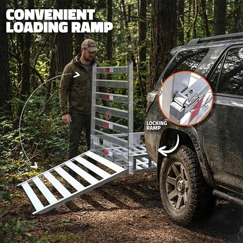 Mockins 50"x29"x8" Durable Aluminum Trailer Hitch Cargo Carrier - Image 3