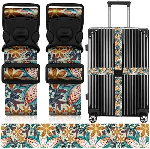 2 Pack Luggage Straps for Suitcases, Adjustable Travel Belt by ZHOMA