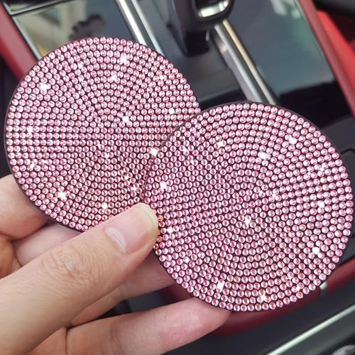 NBTEPEM 2pcs Bling Car Cup Holder Coaster, 2.75 inch Anti-Slip Shockproof - Image 4