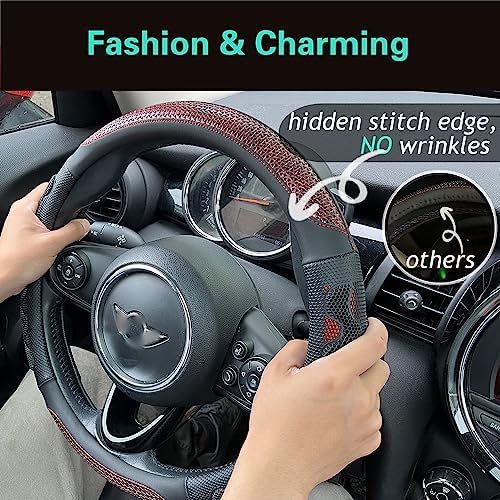 PINCTROT Small Size 14In Round Steering Wheel Cover Great Grip - Image 2