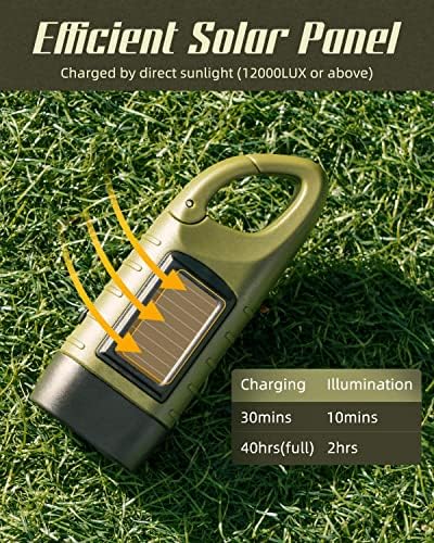 SEANCHEER Hand Crank Solar Powered Flashlights, Compact Emergency Rechargeable - Image 6