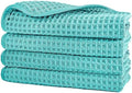 POLYTE 430 GSM Poly Blend Microfiber Waffle Wash Cloth Face Towel, 13x13 in by Polyte