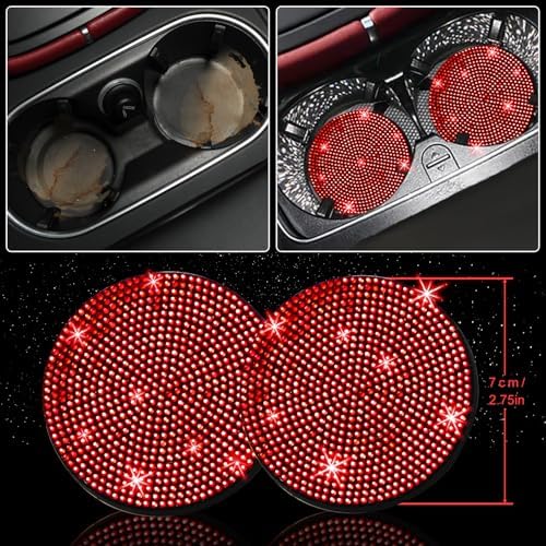 NBTEPEM 27 PCs Red Bling Car Accessories Set - Image 7