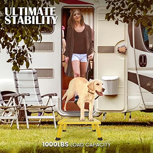 Marudina Large Platform RV Steps, 3-Level Adjustable Height Aluminum Folding - Image 4