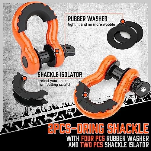 HORUSDY Nylon Heavy Duty Tow Strap Recovery Strap - Image 3