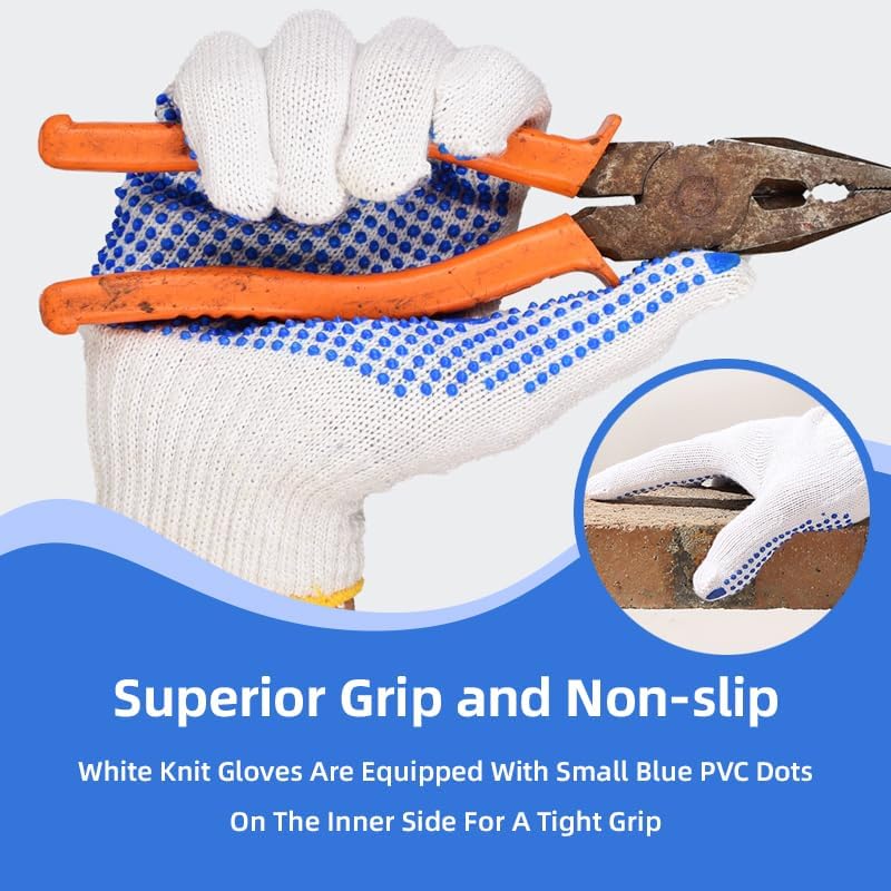 48 Pairs Cotton Work Gloves Bulk - Image 3