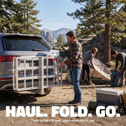 Mockins 50"x24"x7" Aluminum Hitch Cargo Carrier & 25 Cu Ft Cargo Bag - Image 6