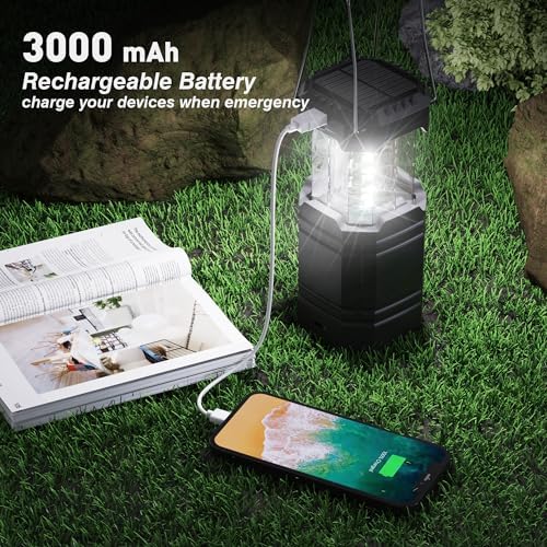 3000mAh Large Capacity Hand Crank Solar Camping Lantern - Image 4