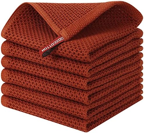 Kitinjoy 100% Cotton Waffle 6-Pack Kitchen Towels by Kitinjoy
