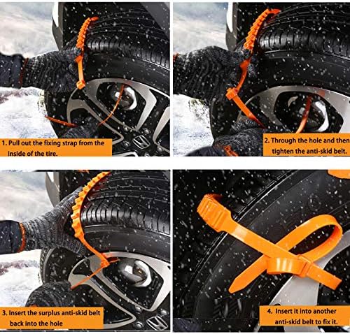 12 PCS Snow Chains Car Anti-slip Cable Tie Universal Tire Traction Chain - Image 3
