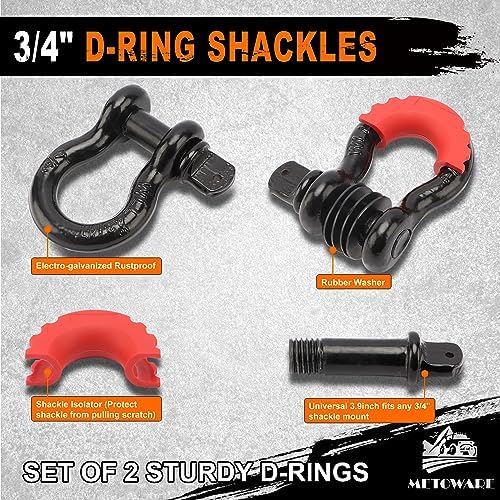 METOWARE Heavy Duty Tow Strap Recovery Kit - Image 3