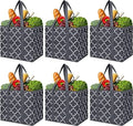 Reusable Grocery Bags 6Pack Foldable Washable Large Storage Bins, Dark Grey by WiseLife