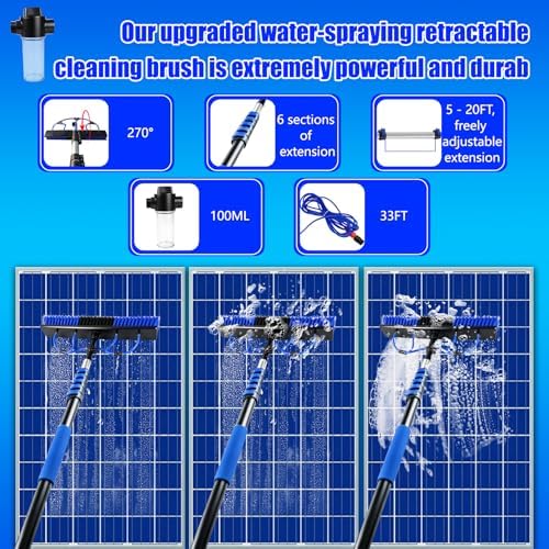  Solar Panel Cleaning Kit, 20FT Extension Pole Solar Panel - Image 2