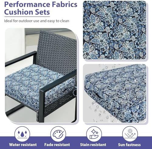 IPYNBAP Outdoor Chair Cushions Set of 4 -Waterproof Outdoor Seat Cushions - Image 3