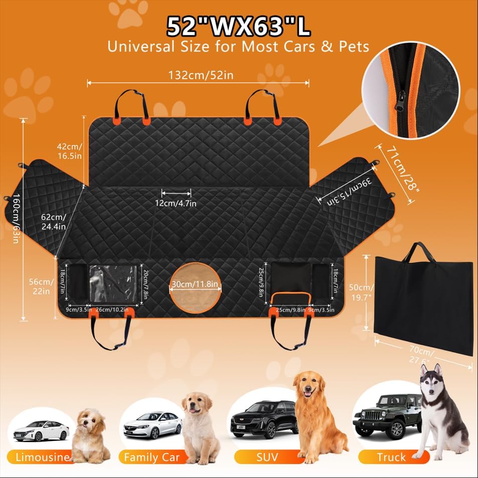 Dog Car Seat Cover for Back Seat，Hard Bottom Back Seat Extender for Dog - Image 6