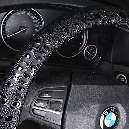 Comfort Leather Auto Car Steering Wheel Cover, Grip Anti Slip 15 Inch - Image 4