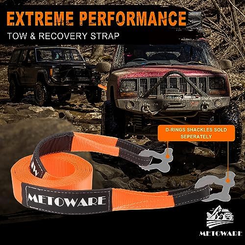 METOWARE Heavy Duty Tow Strap Offroad Recovery Kit - Image 5