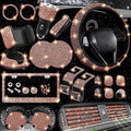 NBTEPEM 27 PCs Gold Champagne Bling Car Accessories Set by NBTEPEM