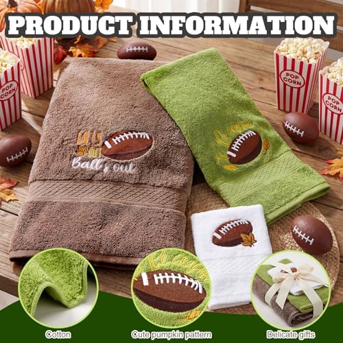 Peryiter 3 Pack Football Decorative Bath Towel Set - Image 3