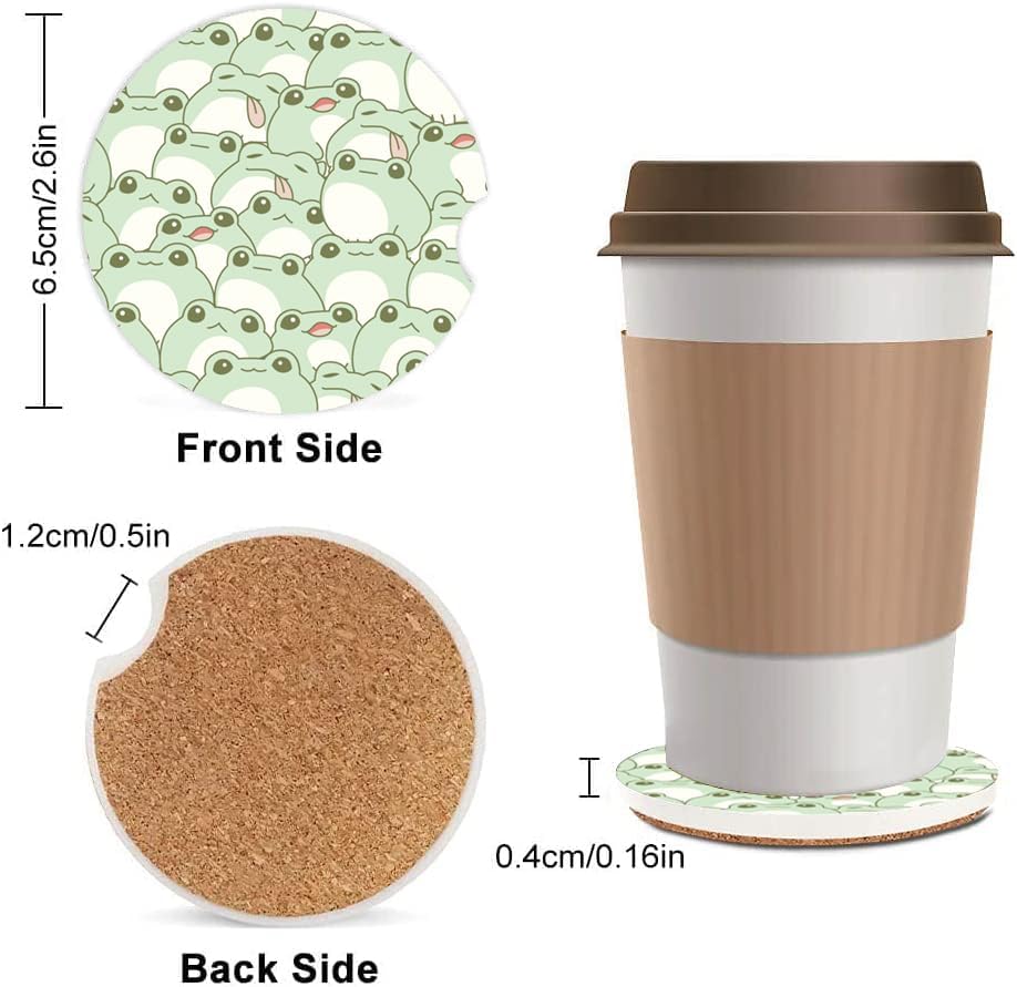 Absorbent Car Cupholder Coaster 2 Pack, Cute Car Coasters - Image 2