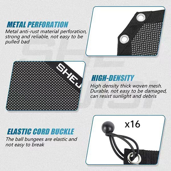 SHEJISI RZR Soft Top Sunshade Mesh Net, Enhanced Cab Top Soft Window Shield Net - Image 2