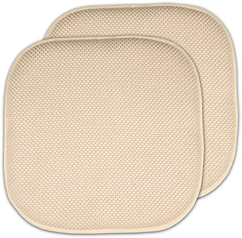 2 Pack Memory Foam Honeycomb Nonslip Back 16" x 16" Chair/Seat Cushion Pad by SweetHomeCollection