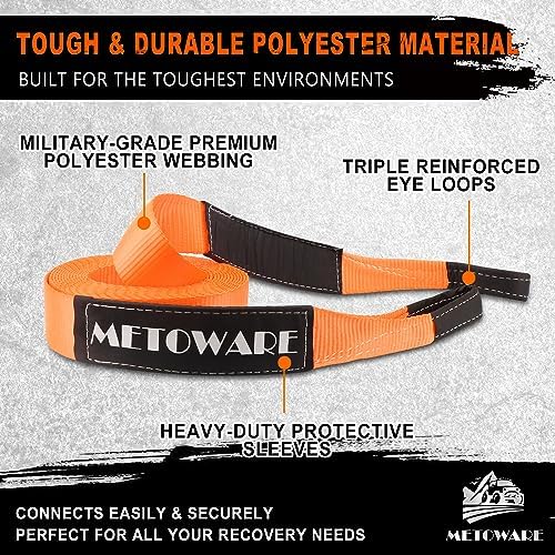 METOWARE Heavy Duty Tow Strap Offroad Recovery Kit - Image 2