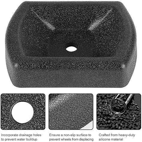 Jack Wheel Chock, Heavy Duty Reinforced Rubber Jack Caster Wheel Dock - Image 3
