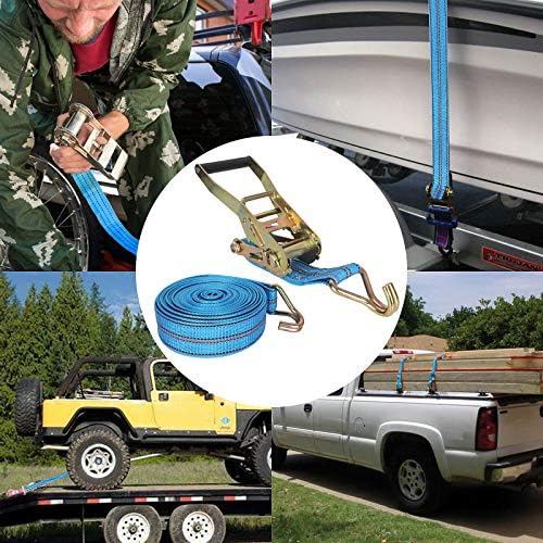 2 Pack 2 in x 33 ft Ratchet Tie Down Straps, 10000 Lb, J Hooks - Image 6