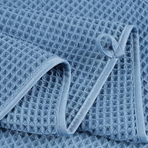 POLYTE 430 GSM Poly Blend Microfiber Waffle Bath Sheet XL Set, 35x70 in - Image 4