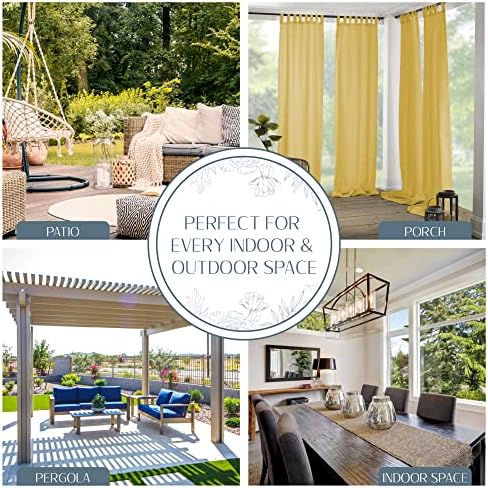 Matine Solid Tab Top Indoor/Outdoor Window Curtain - Image 3