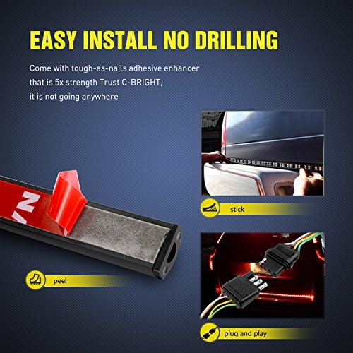 Nilight 60 Inch Truck Tailgate Light Bar Double Row 264 LEDs - Image 2