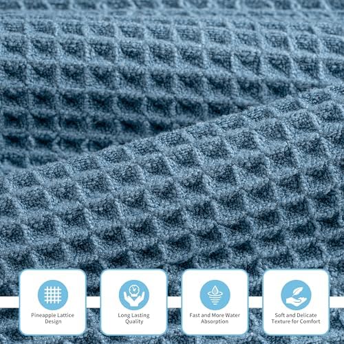 MICROFI Microfiber Waffle Bath Towels, 3 Pieces, Fast Drying, Lint Free - Image 2
