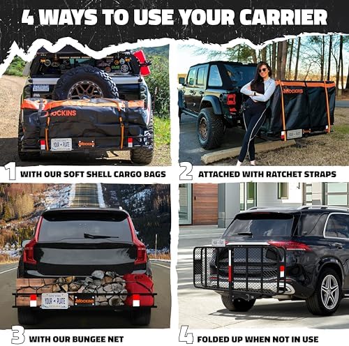 Mockins 500 Lb Capacity Steel Trailer Hitch Cargo Carrier - Image 3