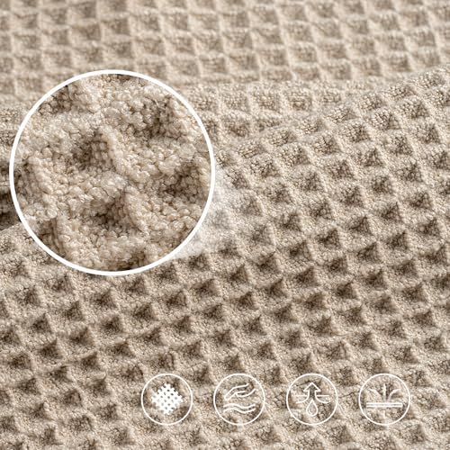 POLYTE 430 GSM Poly Blend Microfiber Quick Dry Waffle Bath Towel, 30x60 in - Image 5