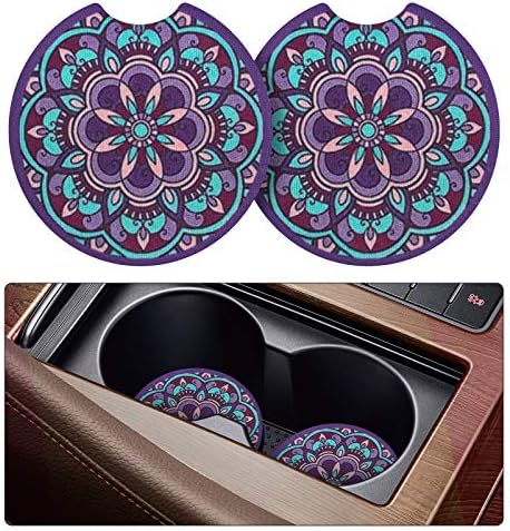 tifanso 2PCS Mandala Non-Slip Car Cup Holder Coasters by tifanso
