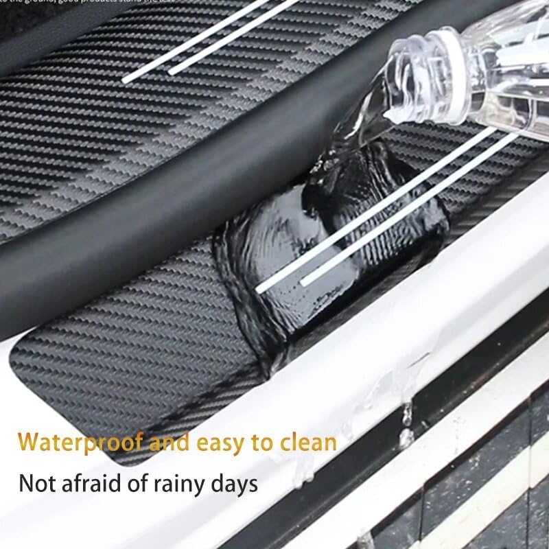 4PCS Car Door Sill Protector for Tesla Model X 2016-2025, Carbon Fiber Car Door - Image 6