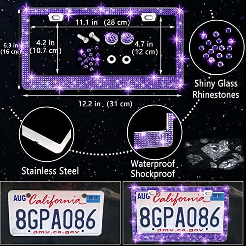 NBTEPEM 27 PCs Purple Violet Bling Car Accessories Set - Image 4